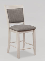 2 Crown Mark Fulton White Grey Counter Height Chairs