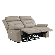 Home Elegance Laconia Gray Power Double Reclining Love Seat