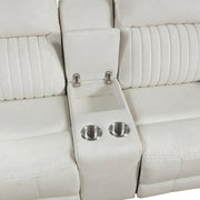 Home Elegance Dean Beige Double Reclining Love Seat with Console
