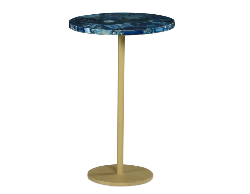 Steve Silver Oceana Blu Agate Top Round Chairside Table