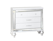 Galaxy Home Sterling White Wood Night Stand