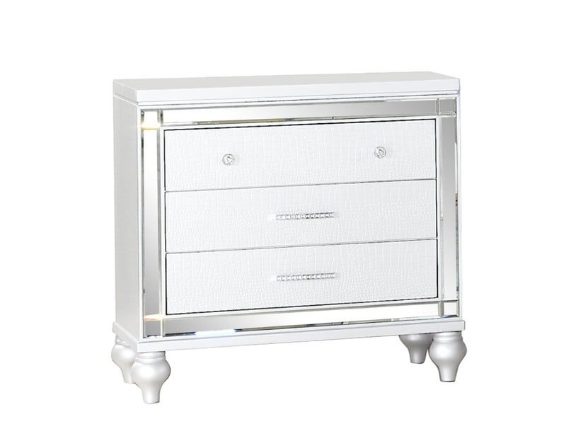 Galaxy Home Sterling White Wood Night Stand