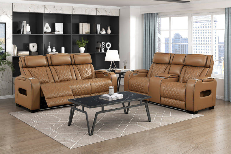Home Elegance Fairway Black Power 2pc Living Room Set