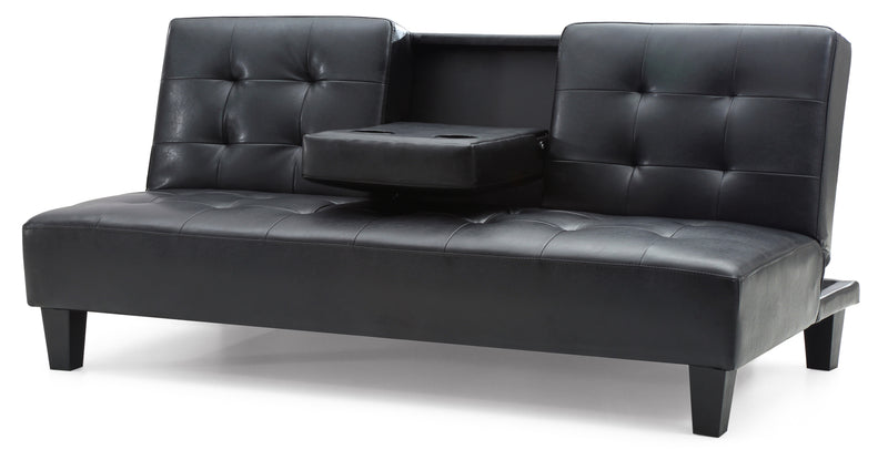 Glory Furniture Richie Black Faux Leather Sofa Bed