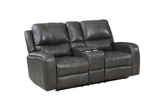 New Classic Furniture Linton Dark Gray Power Console Loveseat