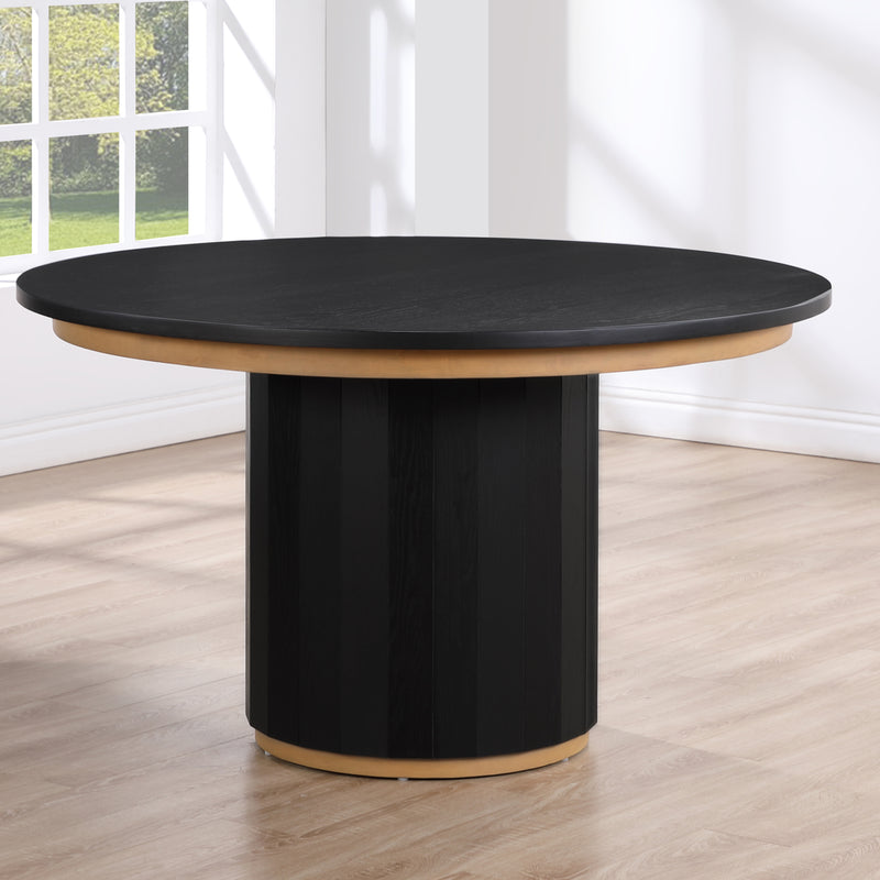 Steve Silver Magnolia Light Brown Black 52 Inch Round Dining Table