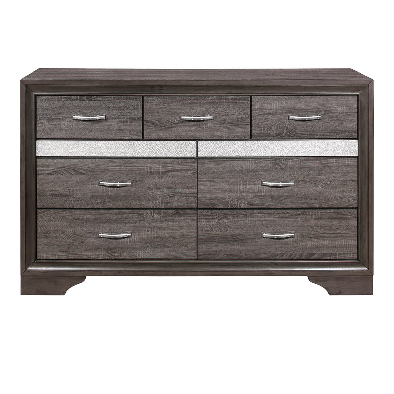 Home Elegance Luster Gray Dresser And Mirror