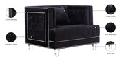 Meridian Furniture Lucas Black Velvet Chair