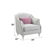Acme Furniture Kasa Beige Chair with Pillow