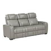 Home Elegance Apex Gray Power Double Reclining Sofa With Headrests
