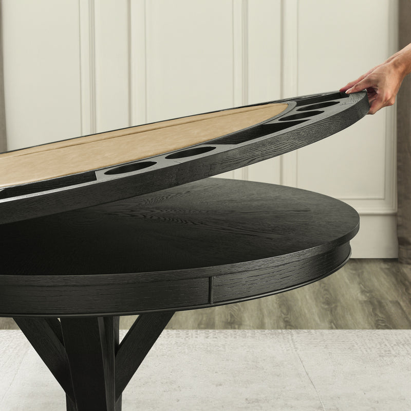 Steve Silver Rylie Black Dining Table with Game Top