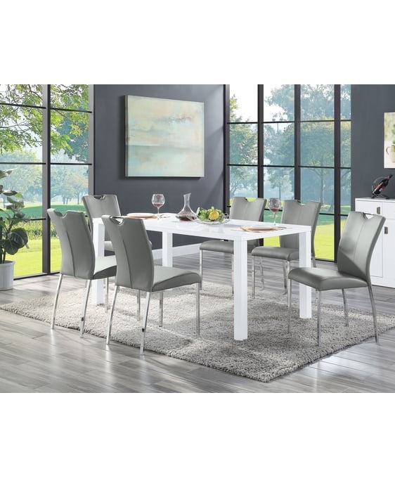 Acme Furniture Pagan White Gray 7pc Dining Room Set