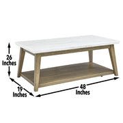 Steve Silver Vida Black White Marble Cocktail Table