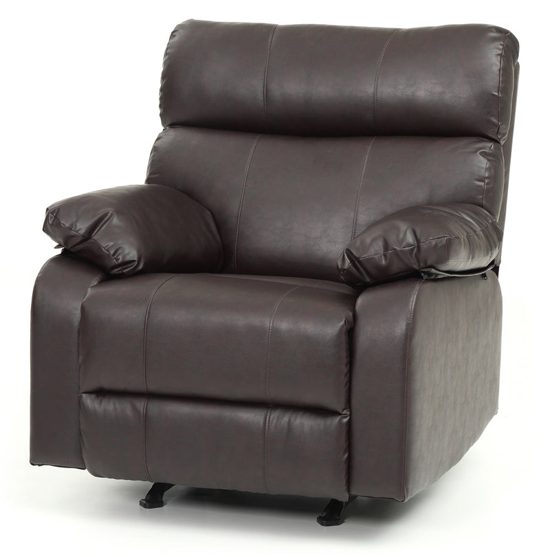 Glory Furniture Manny Gray Faux Leather Rocker Recliner