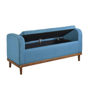 Home Elegance Brigitte Blue Lift Top Storage Bench