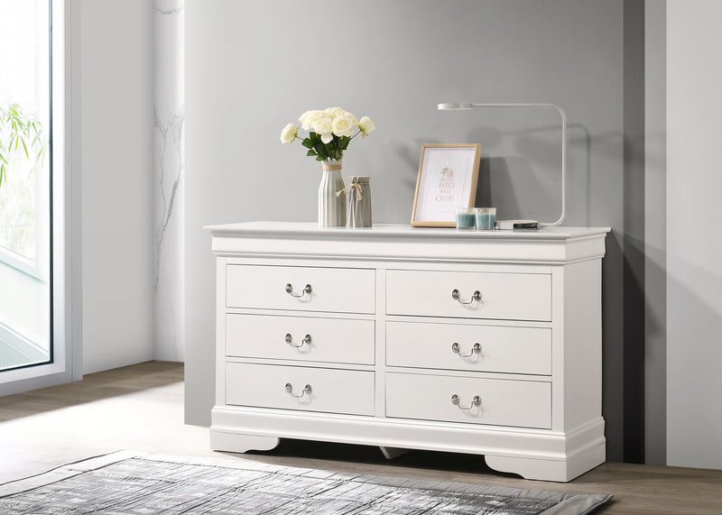 Glory Furniture Louis Phillipe Beige 6 Drawers Dresser