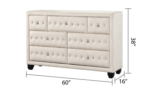 Galaxy Home Sophia Cream 7 Drawer Dresser