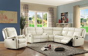 Glory Furniture Ward Pearl Faux Leather 4pc Living Room Set