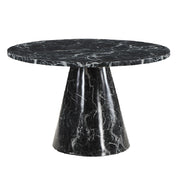 Acme Furniture Hollis Beige Engineered Stone Black 5pc Dining Room Set