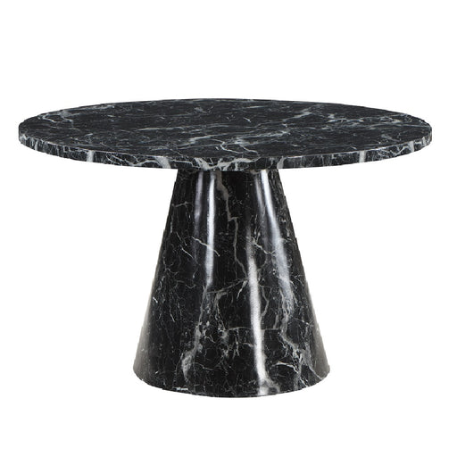 Acme Furniture Hollis Beige Engineered Stone Black 5pc Dining Room Set