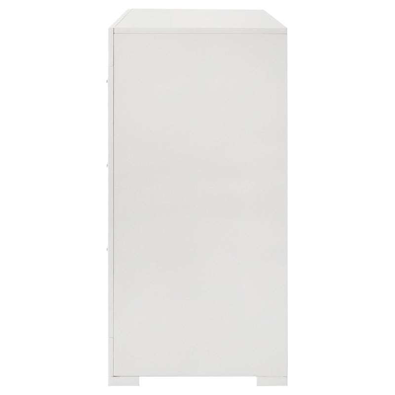 Coaster Furniture Ives White High Gloss 6 Drawer Dresser