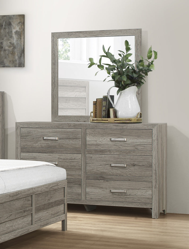 Home Elegance Mandan Gray Dresser And Mirror