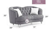 Glory Furniture Jewel Gray Velvet Loveseat