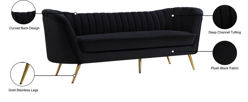 Meridian Furniture Margo Green Velvet Sofa