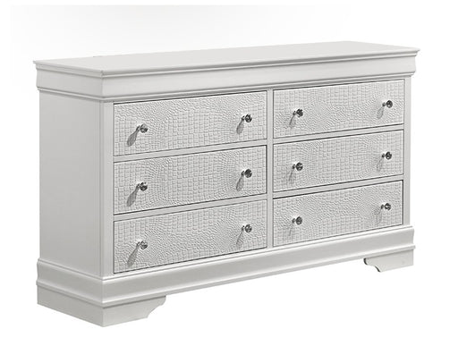 Galaxy Home Blaze White 6 Drawer Dresser