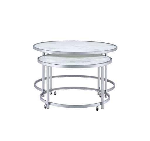 Steve Silver Rayne White Nesting Cocktail Tables