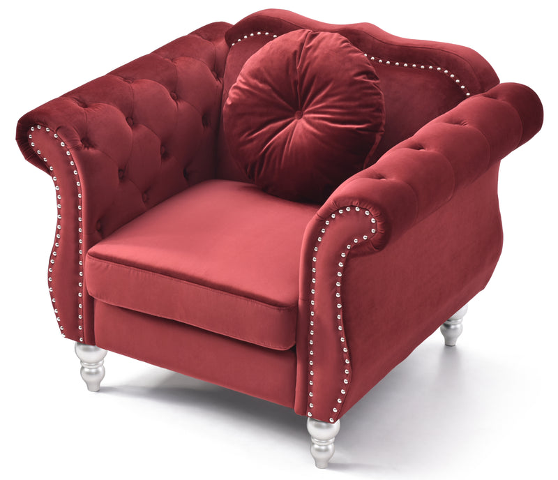 Glory Furniture Hollywood Pink Velvet Fabric Chair