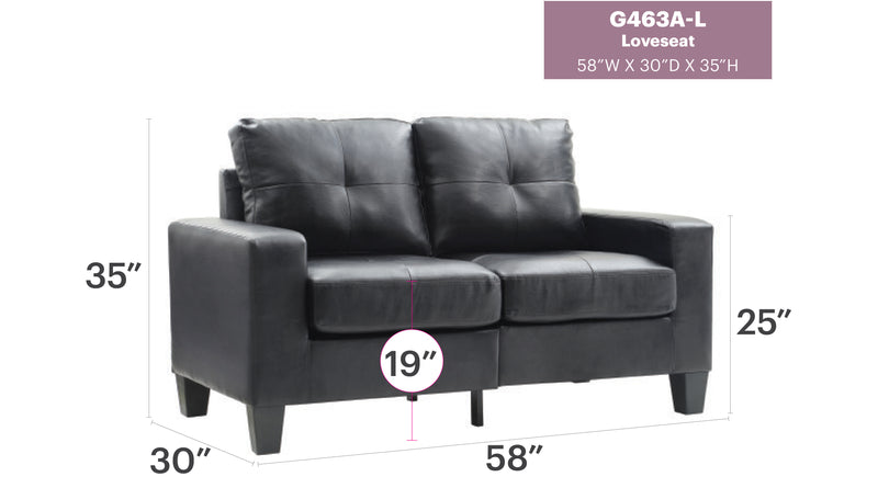 Glory Furniture Newbury Dark Brown Faux Leather Modular Loveseat
