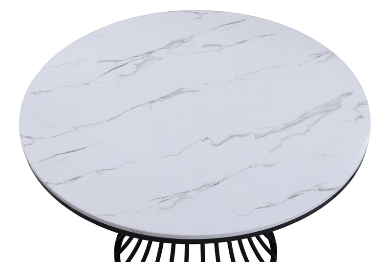 Crown Mark Hadley Faux Marble Round Dining Table