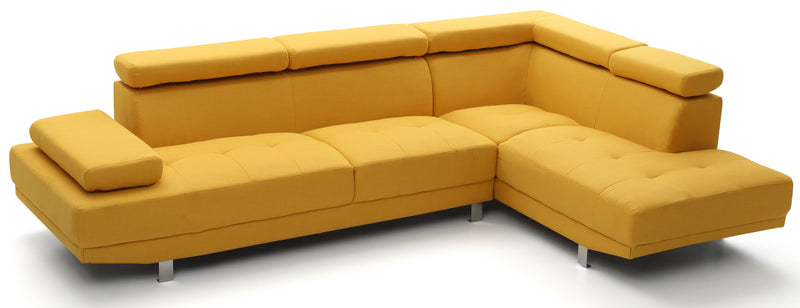 Glory Furniture Riveredge Yellow Fabric Sectional