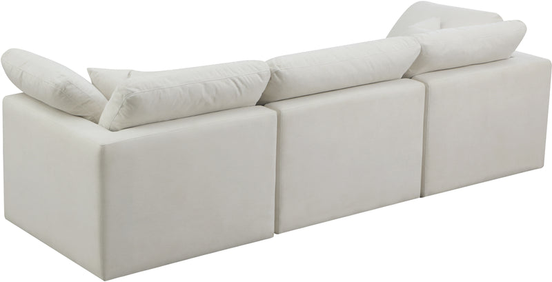 Meridian Furniture Plush Cream Velvet Modular Sofa
