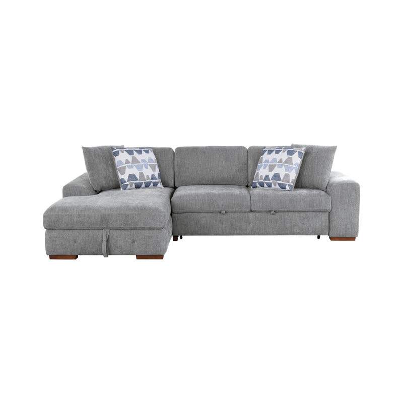 Home Elegance Raife Gray 2pc Sectional with Left Chaise