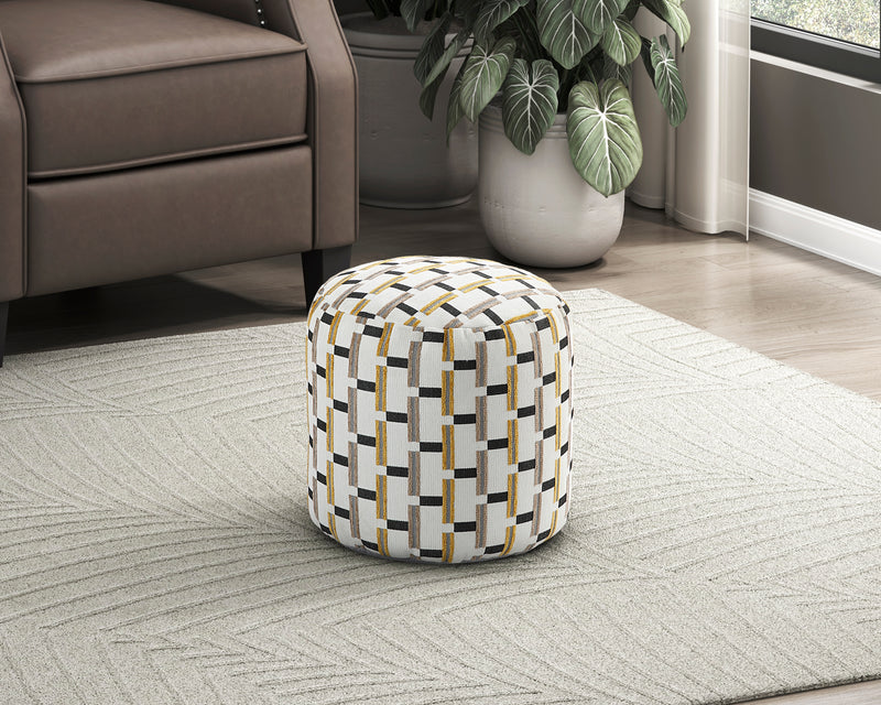 Home Elegance Easley Black Brown Pouf