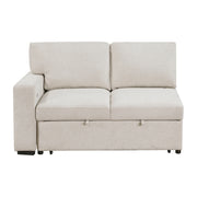 Home Elegance Pompano Beige Sectional with Right Chaise and Pull Out Bed