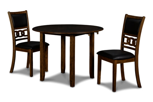 New Classic Furniture Gia Ebony PU 42 Inch 3pc Drop Leaf Dining Set