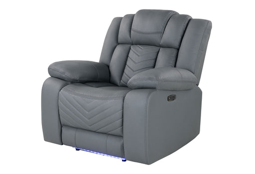 Global Furniture U7068 Grey Power Recliner with LED
