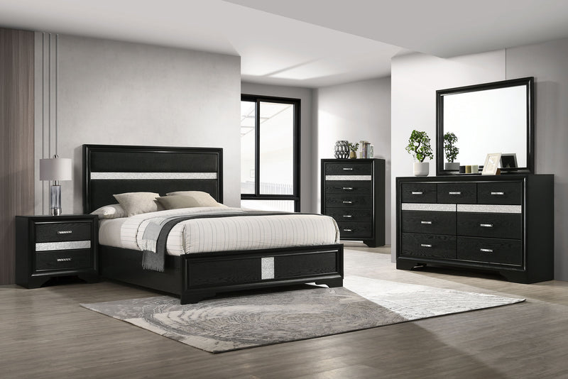Coaster Furniture Miranda Black Queen Panel Bed