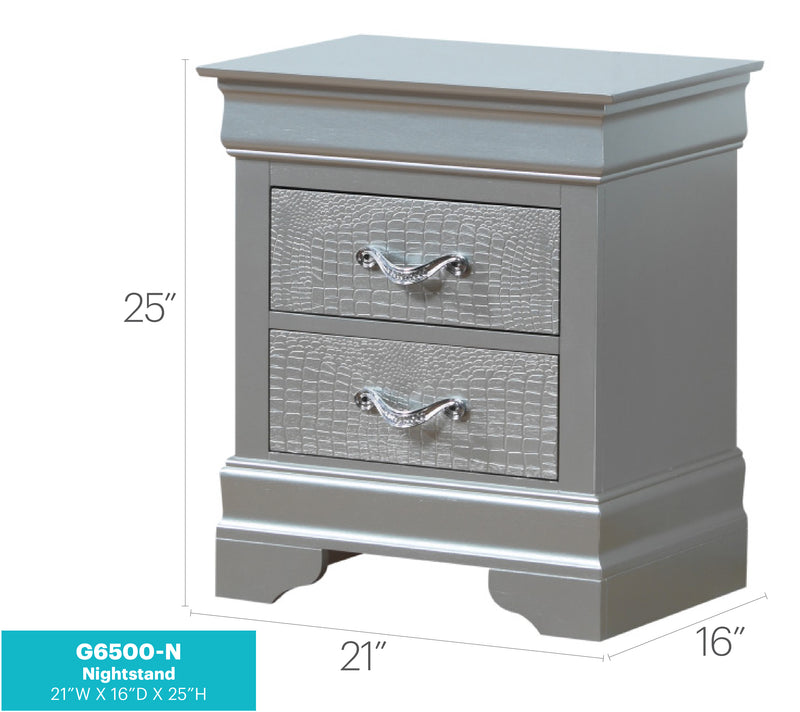 Glory Furniture Lorana White Pearl Nightstand
