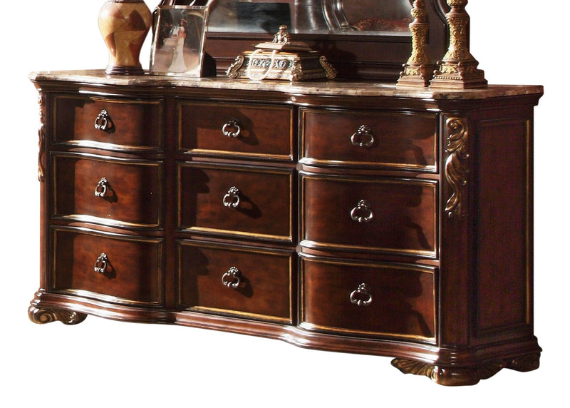 Galaxy Home Bella Dark Walnut Dresser and Mirror