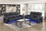 Home Elegance Fairway Black Power 2pc Living Room Set