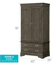 Glory Furniture Louis Phillipe Cherry Armoire