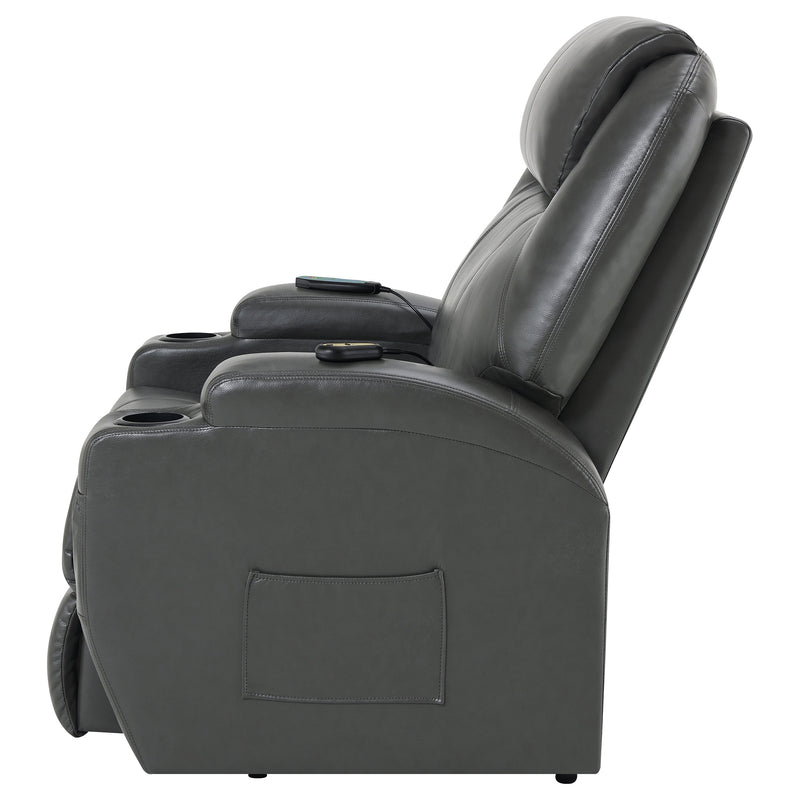 Coaster Furniture Sanger Grey Power Lift Massage Recliner