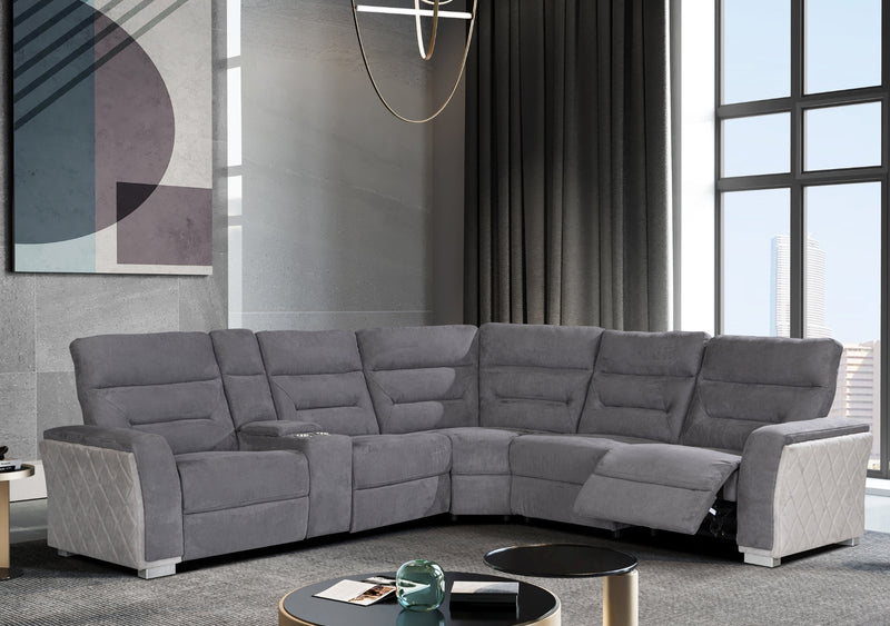 Global Furniture U2682 Ash Mist Sectional