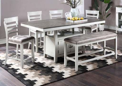 New Classic Furniture Richland Brown White 6pc Counter Height Set