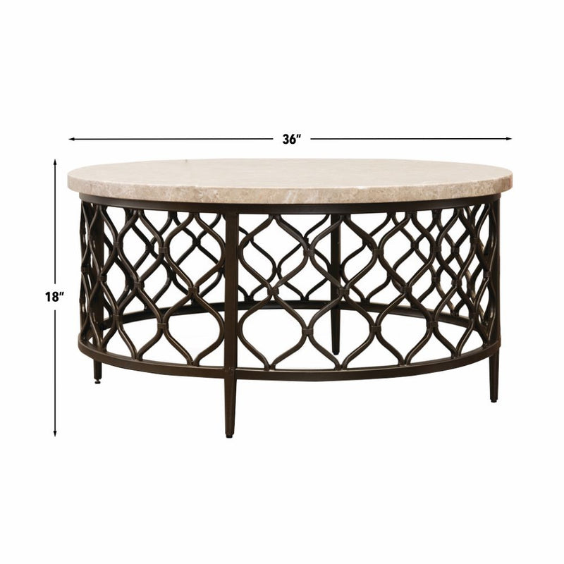 Steve Silver Roland White Bronze Cocktail Table