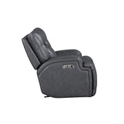New Classic Furniture Titan Gray Glider Recliner with Power Headrest Footrest